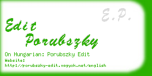 edit porubszky business card